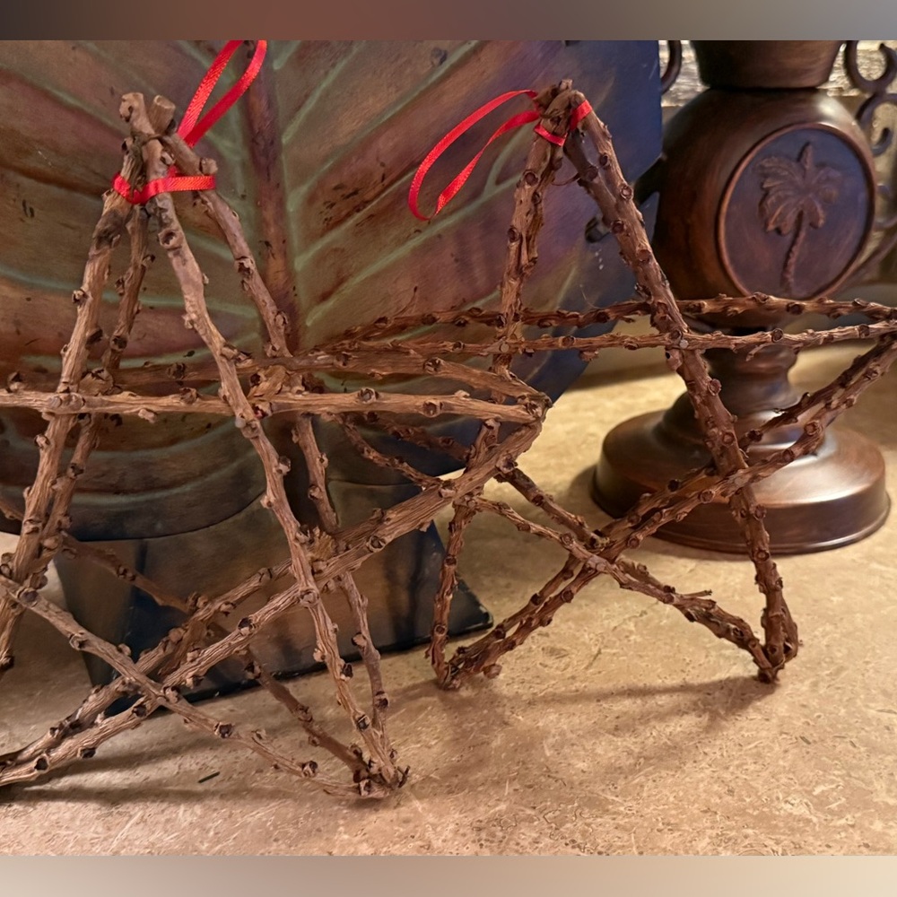 Rustic Handmade Willow Twig Stars - Set of 2 - Picture 9 of 12
